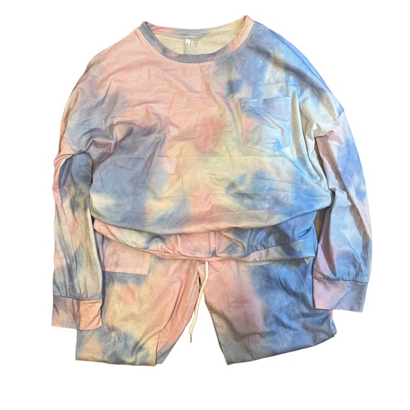 TIE DYE PJ SET (LONG PANTS AND LONG SLEEVE TOP) - Picture 1 of 3